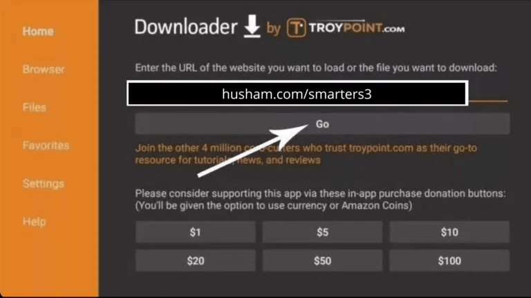 Étape 16 - Entrez l'URL de l'APK Trimix IPTV