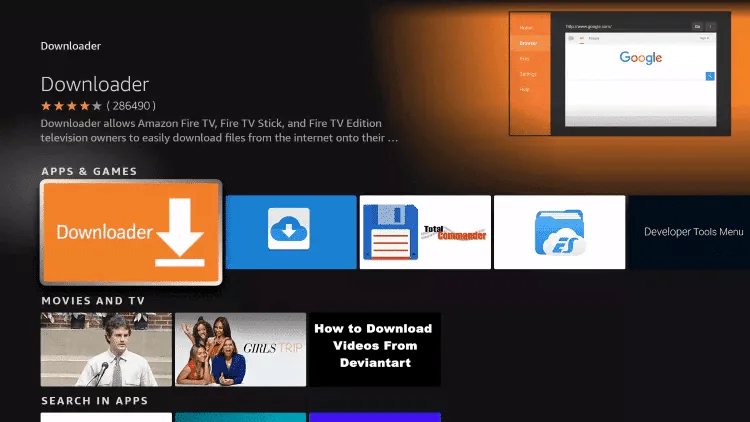 Étape 4 - Choisissez Downloader Trimix IPTV