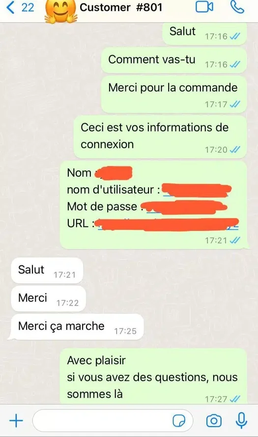 Avis client Trimix IPTV WhatsApp 4